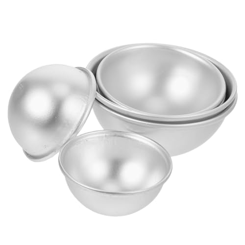 HOMSFOU 6 Stück Handgemachte Seifenform Diy Badeformen Formenbausatz Metall Formen Kuchen Kugelform Metallformen Tortenkugelhersteller Silver Aluminiumlegierung von HOMSFOU
