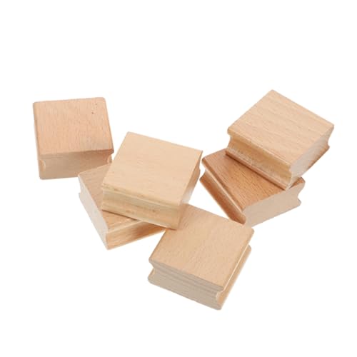 HOMSFOU 6 Stück Holzsiegel Bastelstempel Großpackung Quadratisch Scrapbooking DIY Blankostempel Zahlengravurpresse Kleiner Blankostempel Für DIY Stempel Herstellung Von von HOMSFOU
