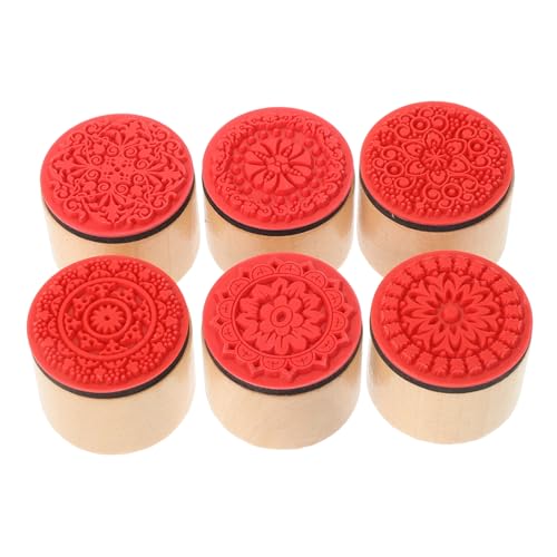 HOMSFOU 6 Stück Holzstempel mit Mandala Themen Hochwertige Holzstempel für Scrapbooking Dekoration Leicht Kompakt Wiederverwendbar für DIY Karten Papierprojekte von HOMSFOU