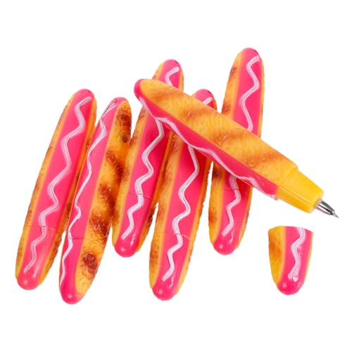 HOMSFOU 6 Stück Hot Dog Kugelschreiber Cartoon Schreibstifte für Schule Büro Schüler Lustige Schreibwaren Kreative Stifte für Erwachsene von HOMSFOU