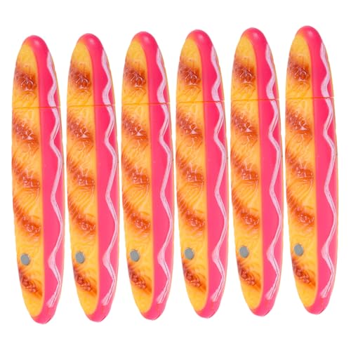 HOMSFOU 6 Stück Hot Dog Kugelschreiber Kawaii Schreibstifte Lustige Food-design Stifte für Schüler und Leicht und Stabil Kunststoff Büro Schulbedarf von HOMSFOU