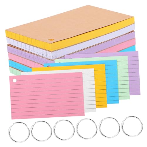 HOMSFOU 6 Stück Lose Buchringe Für Karteikarten Farbige Notizkarten Farbige Karteikarten Rosa Gelochte Karteikarten Große Mengen Kleine Linierte Gelehrtenkarten Registerkarten Für HOMSFOU 6 Stück Lose Buchringe Für Karteikarten Farbige Notizkarten Farbige Karteikarten Rosa Gelochte Karteikarten Große Mengen Kleine Linierte Gelehrtenkarten Registerkarten Für von HOMSFOU