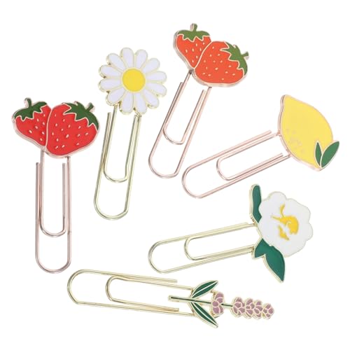 HOMSFOU 6 Stück Lustige Papierklammern Obst und Blumenformen für Büro und Schule Dekorative Büroklammern für Notizen und Dokumente HOMSFOU 6 Stück Lustige Papierklammern Obst und Blumenformen für Büro und Schule Dekorative Büroklammern für Notizen und Dokumente von HOMSFOU