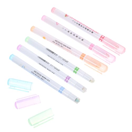 HOMSFOU 6 Stück Marker Stifte für Bürobedarf Hochlighter Glitzer Stifte Handgezeichnete Notizen Schreibwaren Set für Schüler und Lehrer von HOMSFOU