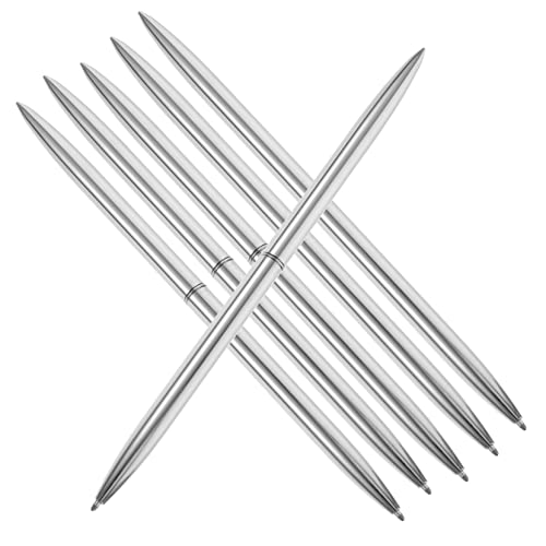 HOMSFOU 6 Stück Metallkugelschreiber Elegante Schreibstifte für Büro und Leichtgewichtige Dekorative Kugelschreiber mit Kreativem Design Silber für Studenten HOMSFOU 6 Stück Metallkugelschreiber Elegante Schreibstifte für Büro und Leichtgewichtige Dekorative Kugelschreiber mit Kreativem Design Silber für Studenten von HOMSFOU