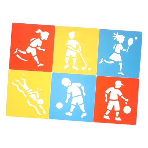 HOMSFOU 6 Stück Motion-painting-vorlage Kinderschablonen Basketball-schablone Schablonen Für Kleinkinder Schablonen Ziehen Schablonen Zum Basteln Wiederverwendbar Malschablonen Plastik von HOMSFOU