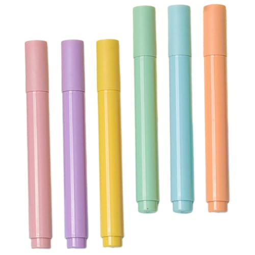HOMSFOU 6 Stück Niedliche Pastell Textmarker Hochlighter Stifte für Studium und Notizen Kunst Marker mit Leuchtenden Farben für Schüler und Lehrer Geruchsneutral und Glatt von HOMSFOU