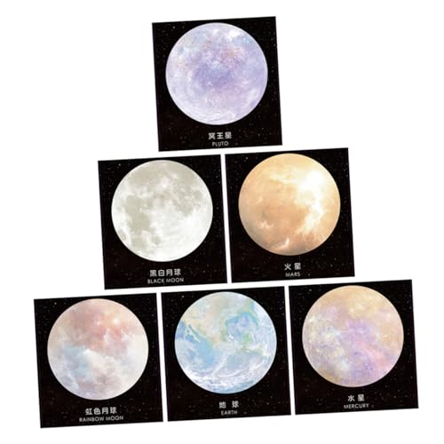 HOMSFOU 6 Stück Planet-Haftnotizen Mondaufkleber Platz für das Mauspad Mondkratzen Mauspad rund Planeten-Aufkleber Zurück zum Schulraumthema -Aufkleber Papier HOMSFOU 6 Stück Planet-Haftnotizen Mondaufkleber Platz für das Mauspad Mondkratzen Mauspad rund Planeten-Aufkleber Zurück zum Schulraumthema -Aufkleber Papier von HOMSFOU
