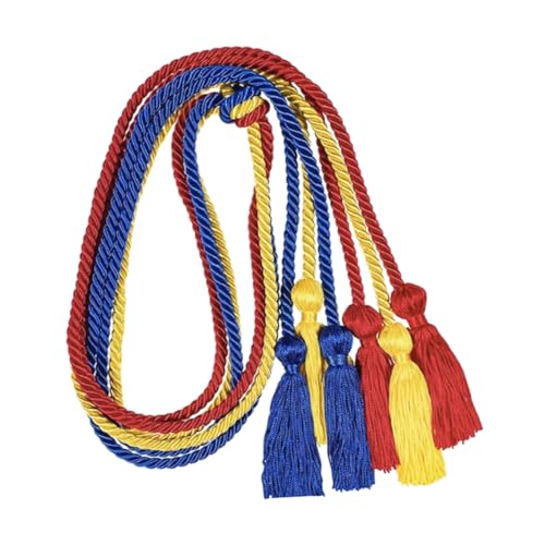 HOMSFOU 6 Stück Polyester Quasten für Abschlussfeiern Doppelte Ehrenkordeln Zufälligen Farben Dekoration für Graduierungen Zufällige Farbe von HOMSFOU