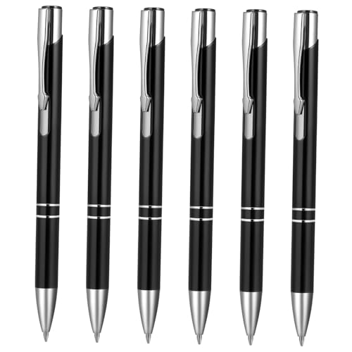 HOMSFOU 6 Stück Retractable Kugelschreiber aus Metall für Schule Büro und Business Schwarz Hochwertiger Schreibkomfort für Benötigte Schreibgeräte HOMSFOU 6 Stück Retractable Kugelschreiber aus Metall für Schule Büro und Business Schwarz Hochwertiger Schreibkomfort für Benötigte Schreibgeräte von HOMSFOU