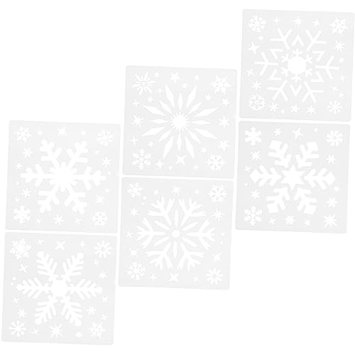 HOMSFOU 6 Stück Schneeflockenvorlage Schneeflocken-zeichnungsschablone Malschablonen Wiederverwendbare Malereischablonen Zeichnungsvorlage Für Wandmalerei Vorlage Plastik HOMSFOU 6 Stück Schneeflockenvorlage Schneeflocken-zeichnungsschablone Malschablonen Wiederverwendbare Malereischablonen Zeichnungsvorlage Für Wandmalerei Vorlage Plastik von HOMSFOU
