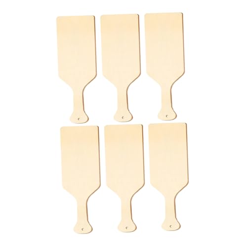 HOMSFOU 6 Stück Schneidebrett Mit Holzgriff Kleines Holzpaddel Unfertige Holzpaddel Handpaddel Holzpaddel Für Das Handwerk Unfertiges Holzpaddel Buchsbaum Beige von HOMSFOU