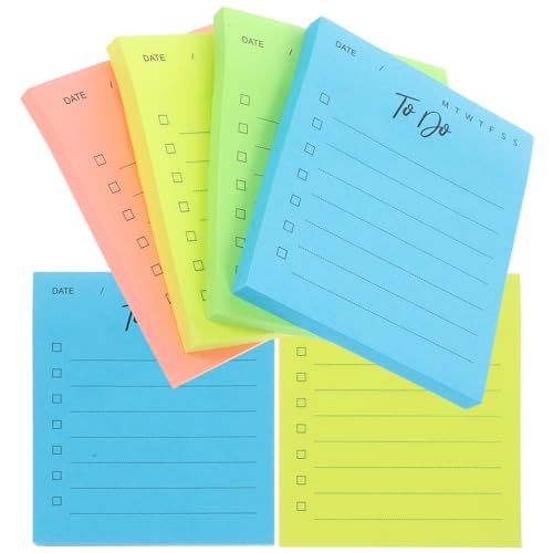 HOMSFOU 6 Stück Selbstklebende Notizblöcke Praktische Memo Pads für Büro Schule und Zuhause Farbige Haftnotizen für Erinnerungen und Organisation Portabel und Platzsparend von HOMSFOU