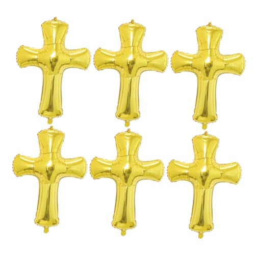 HOMSFOU 6 Stück Taufballons taufen für kreuzen Hochzeit Oh geburtstagsballon Kindergeburtstag Dekoration Folienballon Luftballons zur Erstkommunion Partydekorationen Aluminiumfolie Golden HOMSFOU 6 Stück Taufballons taufen für kreuzen Hochzeit Oh geburtstagsballon Kindergeburtstag Dekoration Folienballon Luftballons zur Erstkommunion Partydekorationen Aluminiumfolie Golden von HOMSFOU