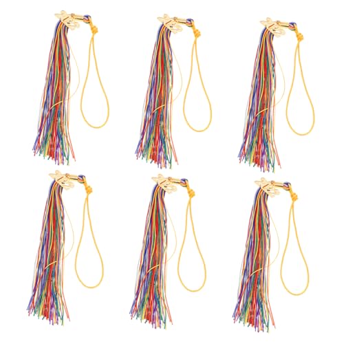 HOMSFOU 6 Stück Teiliges Abschlusskappen Quasten mit Kreativen Anhängern Leichte Polyester Dekoration für Doktorhüte Stilvolle Abschlussfeier Zubehör Einfach Anzubringen und Elegant von HOMSFOU