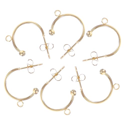 HOMSFOU 6 Stück Teiliges C Förmige Ohrhaken in Gold Leichte DIY Ohrringhaken für Schmuckherstellung Sichere Langlebige Ohrschmuck Zubehör für Damen und Bastler von HOMSFOU