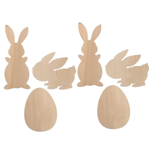 HOMSFOU 6 Stück Teiliges DIY Holz mit Osterhasen und Ei Rohlingen Natürliche Leichte Holzfiguren zum Bemalen und Basteln Wiederverwendbare Osterdekoration für Erwachsene zum Aufhängen HOMSFOU 6 Stück Teiliges DIY Holz mit Osterhasen und Ei Rohlingen Natürliche Leichte Holzfiguren zum Bemalen und Basteln Wiederverwendbare Osterdekoration für Erwachsene zum Aufhängen von HOMSFOU