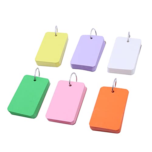 HOMSFOU 6 Stück Teiliges Diy Notizblöcke mit Binder Ring Farbige Leere Karteikarten für Schule und Büro Vielseitige Flashcards für Kreative Notizen und Lernkarten von HOMSFOU