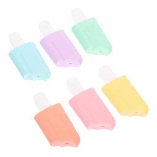 HOMSFOU 6 Stück Teiliges Eiscreme Form Textmarker Bunte Markierstifte für Schule und Büro Süße Cartoon Marker für Zeichnen und Scrapbooking von HOMSFOU