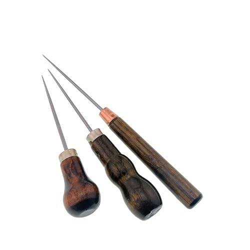 HOMSFOU 6 Stück Teiliges Lederhandwerk Werkzeugset mit Geraden Spitzen Multifunktionale Ahlen für Diy Nähen und Reparatur Geeignet für Leder Schuhe Teppiche Zelte Langlebig und Einfach zu von HOMSFOU
