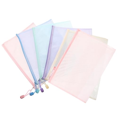 HOMSFOU 6 Stück Teiliges Mesh Reißverschlusstaschen Wasserdichte Dokumententaschen für Bürobedarf Kosmetik und für Aufbewahrung von Unterlagen und Materialien HOMSFOU 6 Stück Teiliges Mesh Reißverschlusstaschen Wasserdichte Dokumententaschen für Bürobedarf Kosmetik und für Aufbewahrung von Unterlagen und Materialien von HOMSFOU