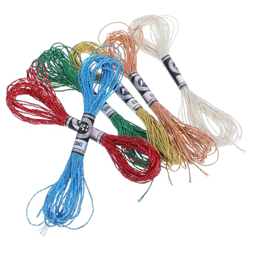 HOMSFOU 6 Stück Teiliges Metallic Stickgarn Langlebiges Polyester Bestickungsgarn Schimmernde Stickfäden für Kreuzstich Handarbeiten Vielseitig für Näh Bastelprojekte Farbenfrohe Stickgarn HOMSFOU 6 Stück Teiliges Metallic Stickgarn Langlebiges Polyester Bestickungsgarn Schimmernde Stickfäden für Kreuzstich Handarbeiten Vielseitig für Näh Bastelprojekte Farbenfrohe Stickgarn von HOMSFOU