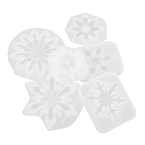 HOMSFOU 6 Stück Teiliges Schneeflocken Silikonform für Weihnachtsanhänger DIY Epoxidharz Gießform für Weihnachtliche Dekoration und HOMSFOU 6 Stück Teiliges Schneeflocken Silikonform für Weihnachtsanhänger DIY Epoxidharz Gießform für Weihnachtliche Dekoration und von HOMSFOU