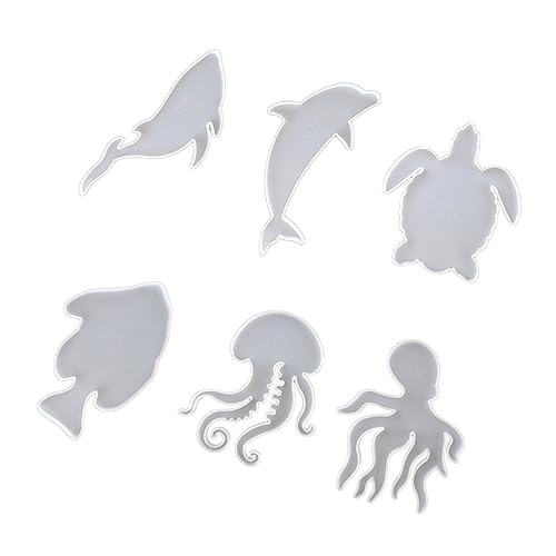 HOMSFOU 6 Stück Teiliges Silikonuntersetzer Mould Set Diy Silikonformen für Meereslebewesen Kreative Gießform für Untersetzer für Bastelprojekte und von HOMSFOU