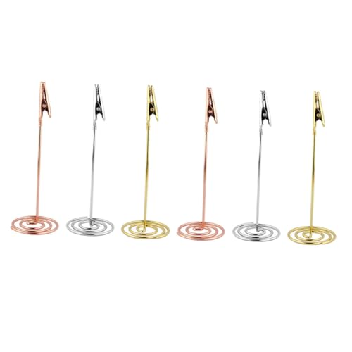 HOMSFOU 6 Stück Teiliges Tischkartenhalter aus Multifunktionale Foto und Notizklammern in Gold Roségold und Silber Stabiler Memo Clip für Tischdekoration und Veranstaltungen von HOMSFOU