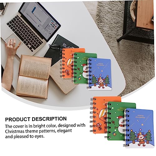 HOMSFOU 6 Stück Teiliges Weihnachts Notizheft Spiralbindung Cartoon Pocket Notebook für Schüler Kompaktes Schreibheft mit Festlichem als Tagebuch für Bürobedarf von HOMSFOU
