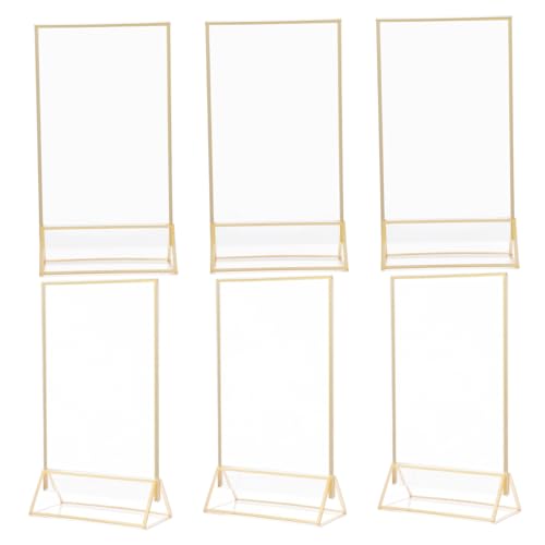 HOMSFOU 6 Stück Tischnummernschild aus Acryl Displayständer aus Acryl Schilderhalter aus Acryl Bildhalter Zeichenhalter Bild steht für Tisch Hochzeitsschildhalter Golden HOMSFOU 6 Stück Tischnummernschild aus Acryl Displayständer aus Acryl Schilderhalter aus Acryl Bildhalter Zeichenhalter Bild steht für Tisch Hochzeitsschildhalter Golden von HOMSFOU