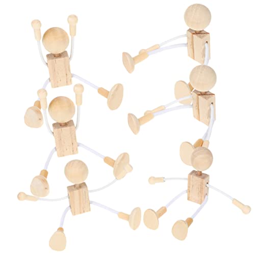 HOMSFOU 6 Stück Unbemalte Holzpuppen für Diy Bastelprojekte Kreative Holzfiguren zum Bemalen Pädagogisches für Handwerk und Dekoration HOMSFOU 6 Stück Unbemalte Holzpuppen für Diy Bastelprojekte Kreative Holzfiguren zum Bemalen Pädagogisches für Handwerk und Dekoration von HOMSFOU