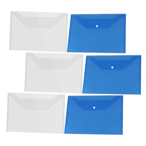 HOMSFOU 6 Stück Verdickte Schnappinformationsbeutel Foolscap-Ordner Schreibwarenordner Aktenkästen Büro dokumentieren Plastikordner Button-Design-Dateitaschen Plastikumschlagmappe von HOMSFOU