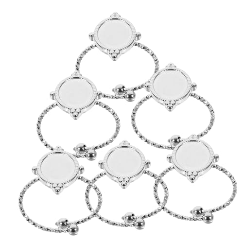 HOMSFOU 6 Stück Verstellbare Ringrohlinge Diy Schmuckherstellung Finger Ring Basis Blank Ringplatten für Bastelprojekte HOMSFOU 6 Stück Verstellbare Ringrohlinge Diy Schmuckherstellung Finger Ring Basis Blank Ringplatten für Bastelprojekte von HOMSFOU
