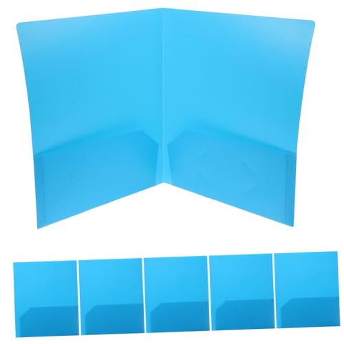 HOMSFOU 6 Stück a4 Ordner dokumentenmappe bürobedarf Aktenordner für Schule und Hochschule Kunststoffmappe Präsentationsmappe Hochleistungsordner mit Taschen Schulmappen mit Taschen Blue von HOMSFOU
