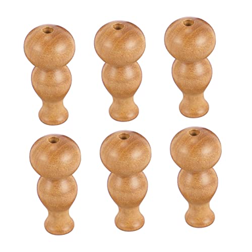 HOMSFOU 6 Stück hölzerne Verzierung hängend Kürbis Schlüssel Handwerk Mini klein Wandanhänger Hölzerne DIY -Anhänger Anhänger aus Holz Khaki von HOMSFOU