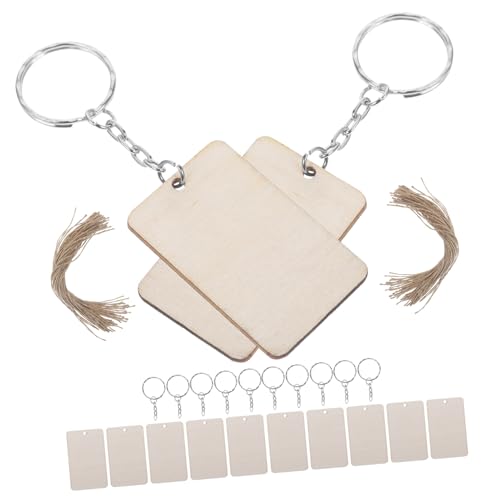 HOMSFOU 60 Sätze Diy Schlüsselanhänger Unbeschichtete Holzscheiben Rechteckige Holzstücke für Bastelprojekte zum Bemalen und Beschriften Schlüsselringe und Schnur HOMSFOU 60 Sätze Diy Schlüsselanhänger Unbeschichtete Holzscheiben Rechteckige Holzstücke für Bastelprojekte zum Bemalen und Beschriften Schlüsselringe und Schnur von HOMSFOU
