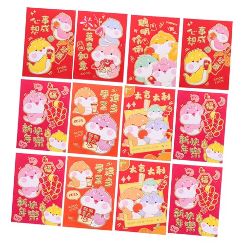HOMSFOU 60 Stück Cartoon-Schlange-Tierkreis-roter Umschlag dekorative rote Päckchen Umschläge für das Mondjahr Geldumschläge rotes Paket chinesische neujahrsumschläge Geldumschlag Papier von HOMSFOU