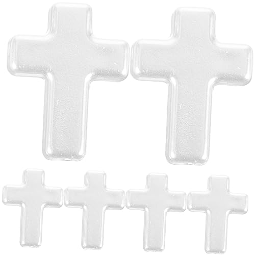 HOMSFOU 60 Stück Cross Perlen Anhänger Für Die Schmuckherstellung Kunsthandwerk Gebetsperlen Abstandsperlen Kreuzen Spacer Lose Perlen Verschiedene Perlen Weiß Acryl von HOMSFOU