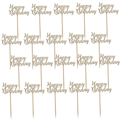 HOMSFOU 60 Stück Cupcake-Topper „Happy Birthday“ Cupcake-Picks Kuchen Dekorative Requisiten Dekorative Kuchen-Requisiten Geburtstagskuchen-Dekoration Obst Kuchen-Picks von HOMSFOU