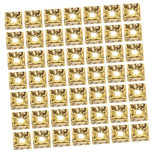HOMSFOU 60 Stück Rhinestones and sparse beads goldene Abstandsperlen Strassperlen für die Schmuckherstellung goldene Strassperlen Perlenanhänger quadratische lose Perlen Legierung HOMSFOU 60 Stück Rhinestones and sparse beads goldene Abstandsperlen Strassperlen für die Schmuckherstellung goldene Strassperlen Perlenanhänger quadratische lose Perlen Legierung von HOMSFOU