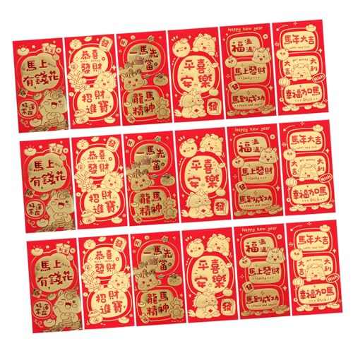 HOMSFOU 60 Stück Rote Umschläge Pferdejahr Chinesische Hongbao Umschläge für Neujahr Frühlingsfest Hochzeit Geburtstag Geschenkumschläge mit Kreativem Pferdemotiv HOMSFOU 60 Stück Rote Umschläge Pferdejahr Chinesische Hongbao Umschläge für Neujahr Frühlingsfest Hochzeit Geburtstag Geschenkumschläge mit Kreativem Pferdemotiv von HOMSFOU