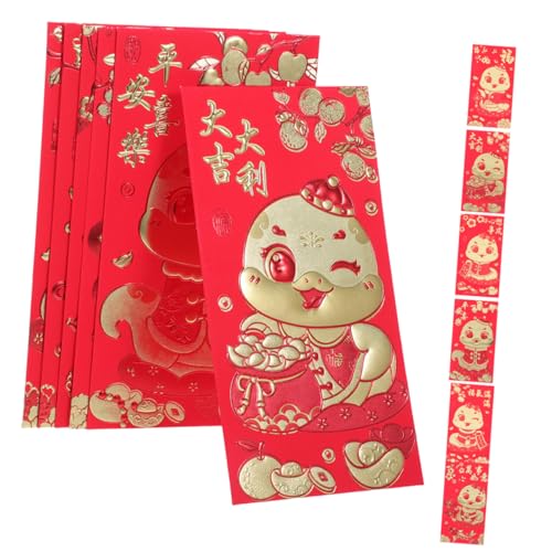 HOMSFOU 60 Stück Rote Umschlagtasche „year of The Snake“. Geldhalter Für Bargeld Neujahrs-hong-bao-pakete Hochzeitsgeldumschläge Geldumschläge Chinesisch Chinesischer Roter Umschlag Papier von HOMSFOU
