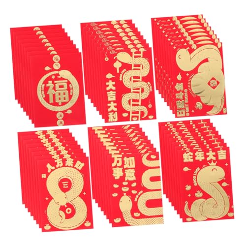 HOMSFOU 60 Stück Schlangenbeutelkernkernhülle Deko Briefumschläge Chinesisches Neujahrsumschlag Hochzeitsgeldumschläge Geburtstagsumschläge Schicke Umschläge Rot Papier HOMSFOU 60 Stück Schlangenbeutelkernkernhülle Deko Briefumschläge Chinesisches Neujahrsumschlag Hochzeitsgeldumschläge Geburtstagsumschläge Schicke Umschläge Rot Papier von HOMSFOU