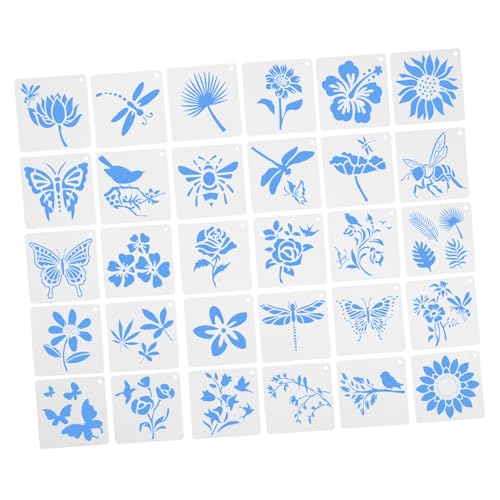 HOMSFOU 60 Stück Teiliges DIY Schablonen aus Flexiblem Kunststoff mit Blumen Schmetterlingsmotiven Wiederverwendbar Glatte Kanten Vielseitig für Wandmalerei Karten Möbel und HOMSFOU 60 Stück Teiliges DIY Schablonen aus Flexiblem Kunststoff mit Blumen Schmetterlingsmotiven Wiederverwendbar Glatte Kanten Vielseitig für Wandmalerei Karten Möbel und von HOMSFOU