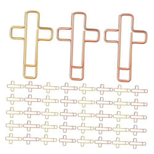 HOMSFOU 60 Stück Teiliges Kreuz Büroklammern Gold Roségold Metall Lesezeichenklammern für Bibel Tagebuch Studium Christliche Papierklammern Praktisch Leicht Tragbar für Büro Schule Zuhause HOMSFOU 60 Stück Teiliges Kreuz Büroklammern Gold Roségold Metall Lesezeichenklammern für Bibel Tagebuch Studium Christliche Papierklammern Praktisch Leicht Tragbar für Büro Schule Zuhause von HOMSFOU