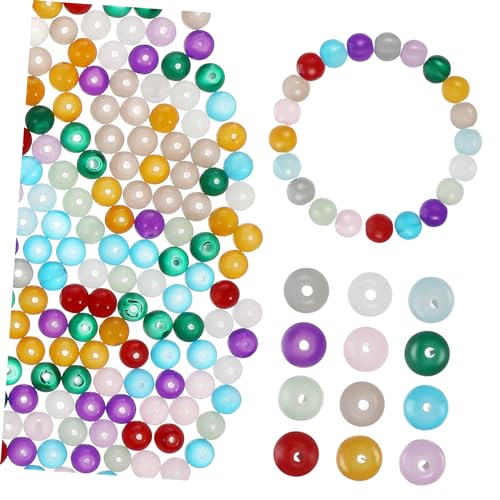 HOMSFOU 600 Stück DIY Perlen Glasperlen zum Basteln von Armbändern und Vorgebohrte Bastelperlen Farben für Projekte von HOMSFOU
