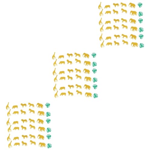 HOMSFOU 600 Stk Tiere für Kinder Goldrand wilde Tiere Tischstreuer für die Party Tierwelt hawaiianischer Weihnachtsschmuck Dekor Konfetti Weihnachten Esstisch Blätter schmücken Baby von HOMSFOU