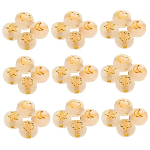HOMSFOU 600 Stück Leuchtende Acrylperlen Nachtleuchtende Stern Mond Herz Blumen Spacer Perlen Flach Kratzfest Leicht für DIY Schmuckherstellung Armbänder Halsketten HOMSFOU 600 Stück Leuchtende Acrylperlen Nachtleuchtende Stern Mond Herz Blumen Spacer Perlen Flach Kratzfest Leicht für DIY Schmuckherstellung Armbänder Halsketten von HOMSFOU