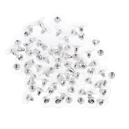 HOMSFOU 600 Stück Ohrringstopper Silber und Gold Praktische Ohrstecker Verschlüsse Rutschfeste Ohrfixierkappen für DIY Ohrringe und Sicheren Halt von HOMSFOU